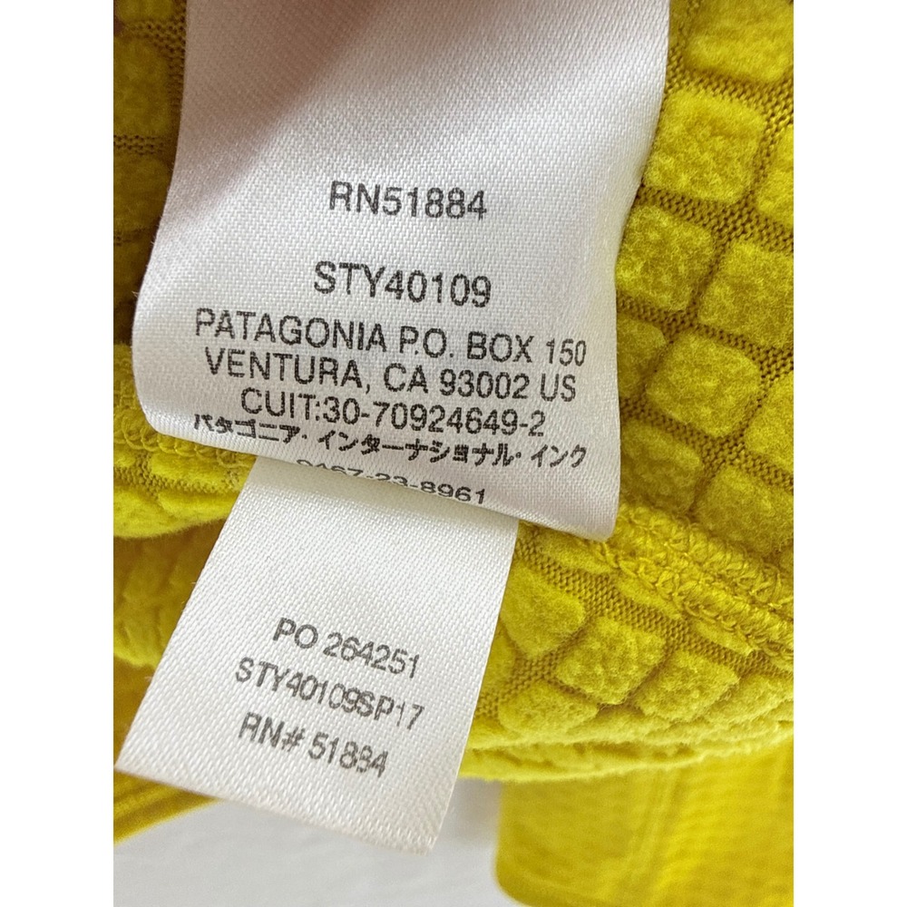 Patagonia R1 Pullover Mens Large Yellow Polartec Power Dry Grid‎ Fleece 40109 - Picture 6 of 10